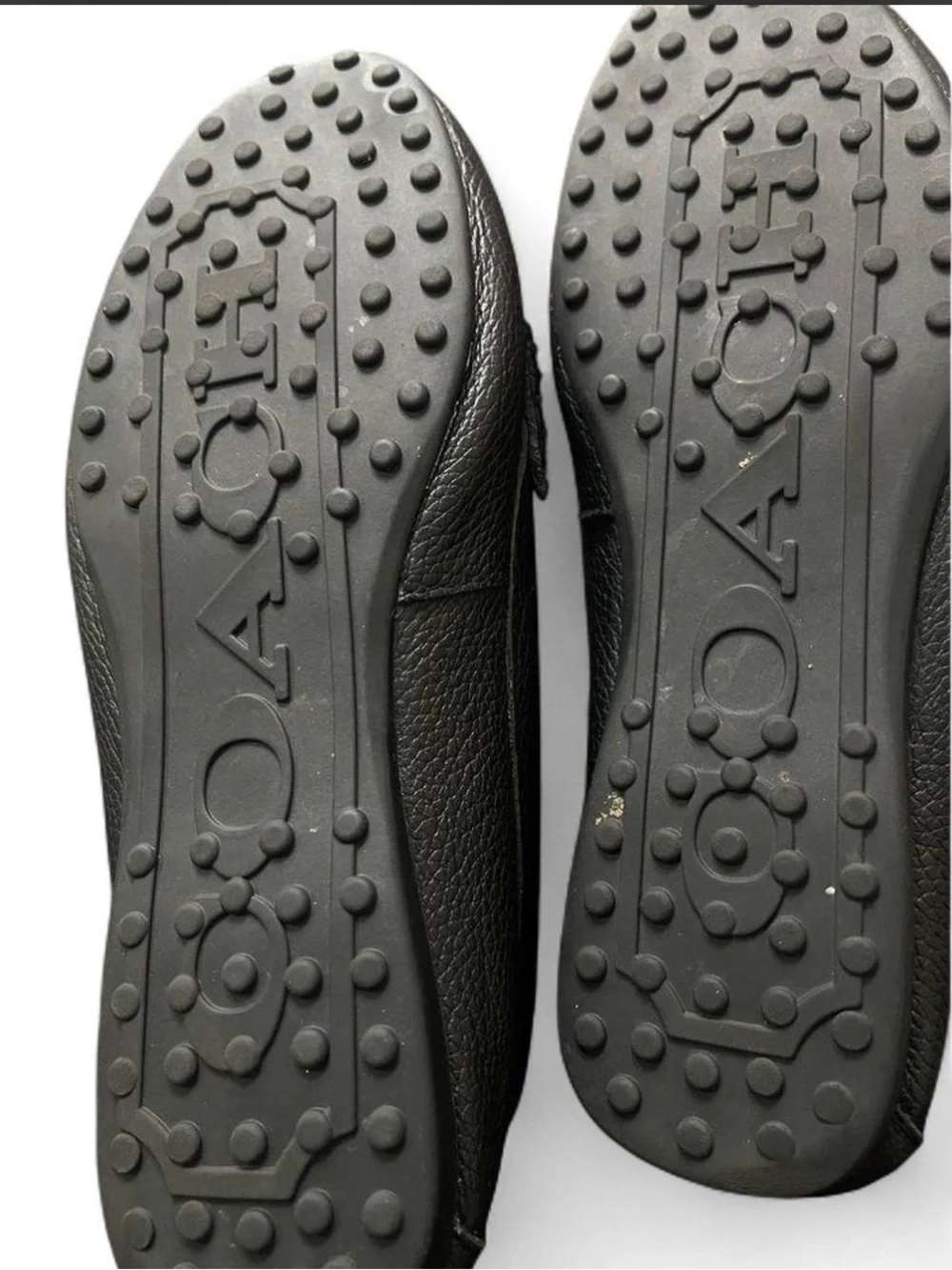 Coach Fredrica Black Pebbled Leather Loafers Workwear Flats Women’s Size 6B